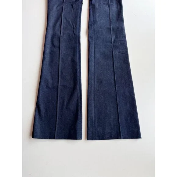 VERONICA BEARD Gracie Dark Indigo Stretch Denim Pintucked Bootcut Pants, Size 00 - Picture 8 of 15